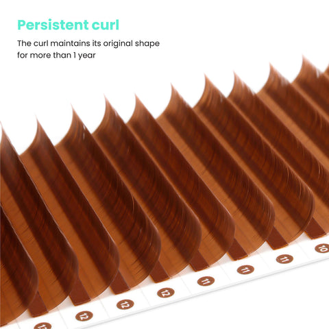 Honey-Brown-colored-lashes-0.1mm-stable-curl